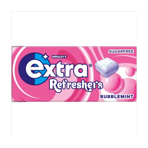 Extra Refreshers Bubblemint Sugarfree Chewing Gum Handy Box 7 Pieces (pack of 30)