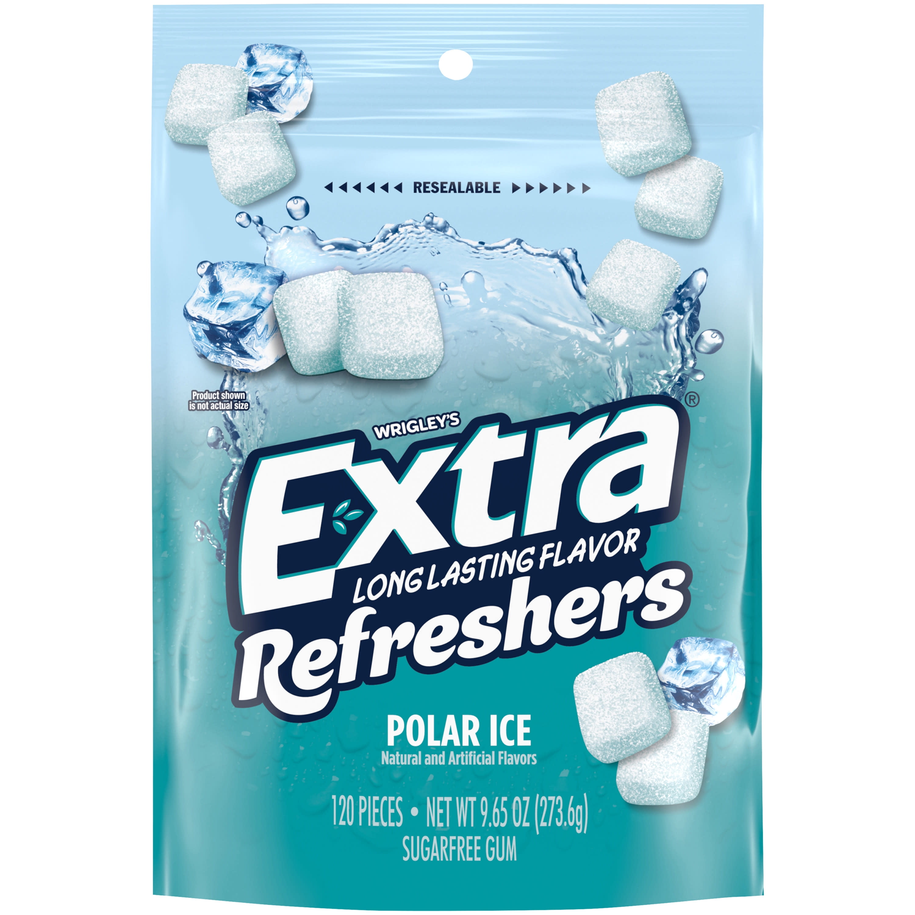 Extra Refreshers Polar Ice Sugar Free Chewing Gum Bulk- 120 Pieces Bag
