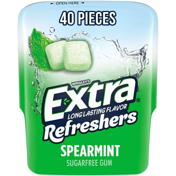 Extra Refreshers Spearmint Sugar Less Gum 40ct Bottle