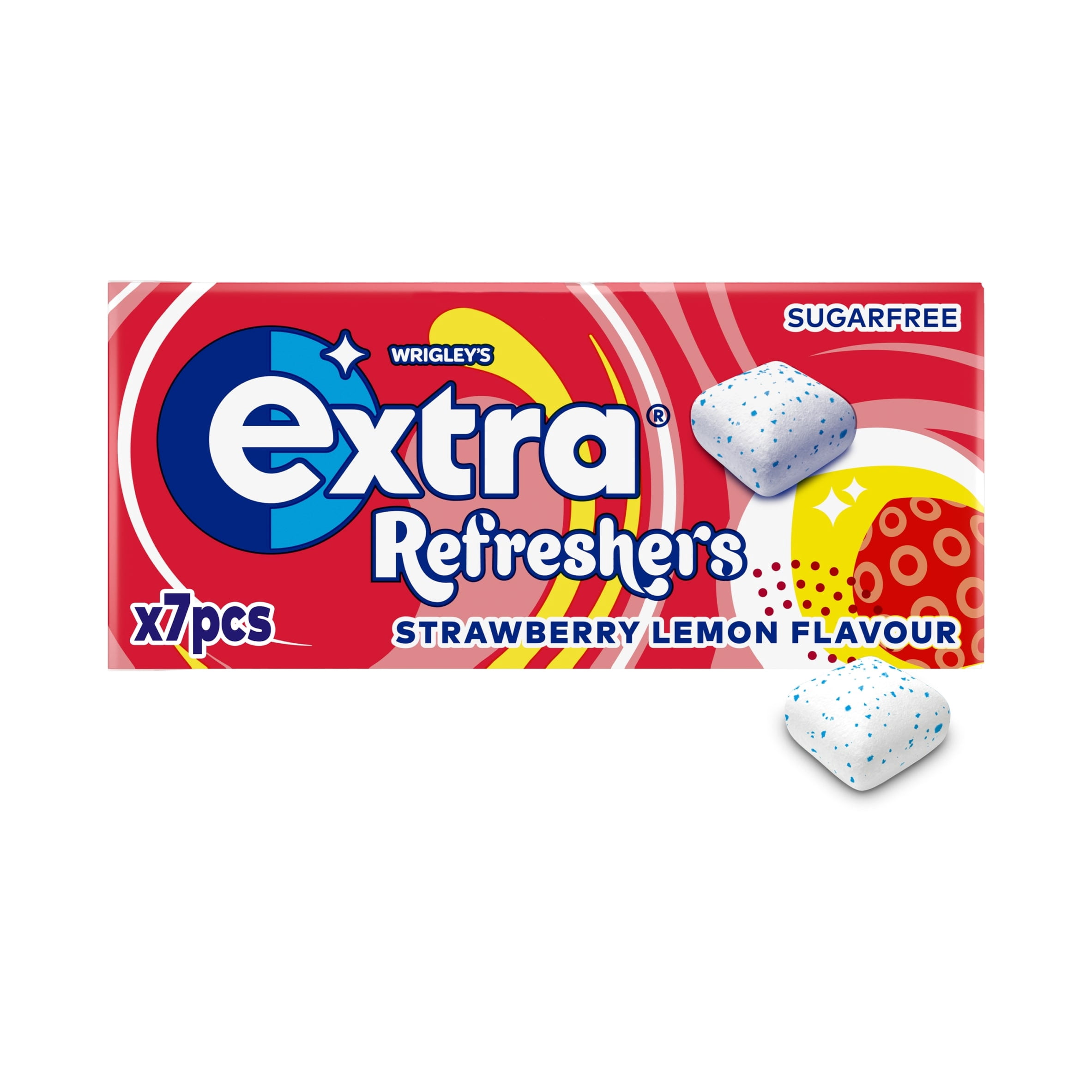 Extra Refreshers Strawberry Lemon Flavoured Gum 7 Pack 15.6G, Imported from Britain