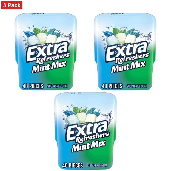 Extra Refreshers Sugar-Free Mint Gum Mix Chewing Gum - 40ct Bottle