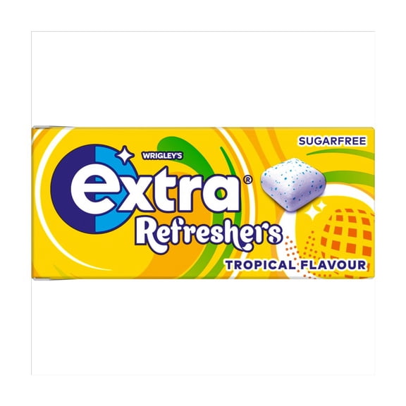 Extra Refreshers Tropical Flavour Sugarfree Chewing Gum Handy Box 7 Pieces (pack of 30)