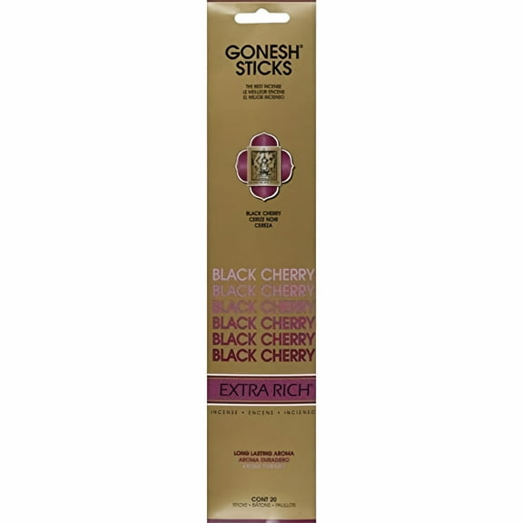 Gonesh Extra Rich Incense Sticks Black Cherry (Pack of 12)