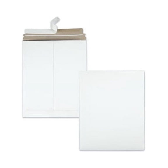 Extra-Rigid Photo/Document Mailer Cheese Blade Flap, Self-Adhesive Closure, 11 x 13.5, White, 25/Box