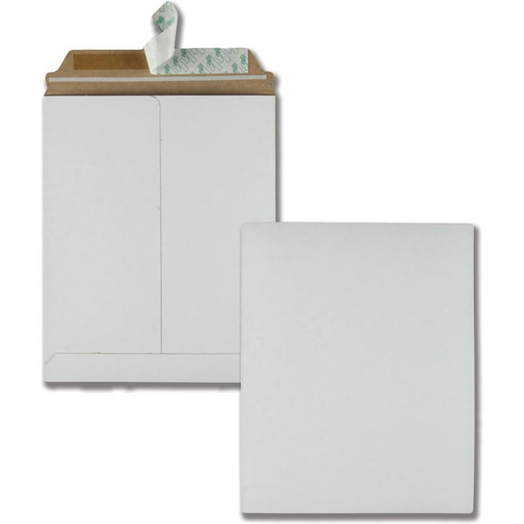 Extra-Rigid Photo/document Mailer, Cheese Blade Flap, Self-Adhesive Closure, 9 X 11.5, White, 25/box | Bundle of 5 Boxes