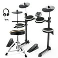 thumbnail image 1 of Donner Electric Drum Set for Beginner with 180+ Sounds, Quiet Mesh Kid Child Students Electronic Drum Kit with Heavy Duty Pedals, On-Ear Headphones, DED-80 Gray, 1 of 8