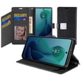 thumbnail image 1 of Extra Series Essential Leather Wallet Stand Case for Motorola Moto G 5G 2024 - Black, 1 of 8