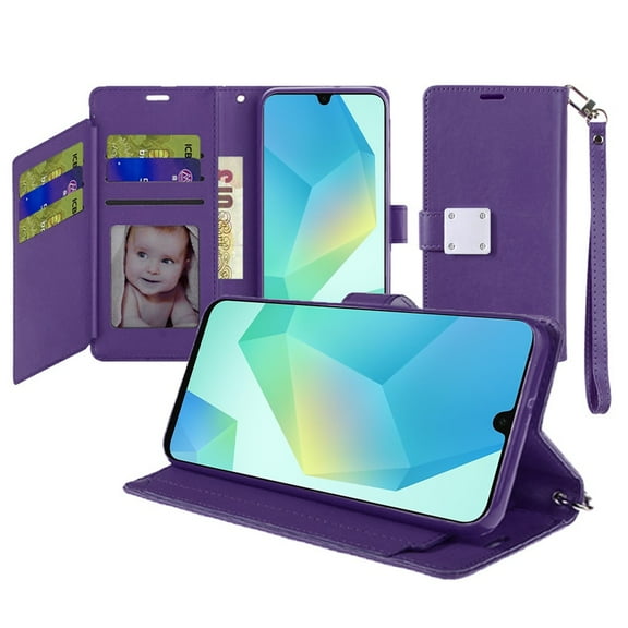 Extra Series Essential Leather Wallet Stand Case for Samsung Galaxy A26 5G - Purple
