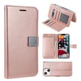 thumbnail image 1 of Extra Series Essential Leather Wallet Stand Case for iPhone 14 - Rose Gold, 1 of 5