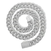 Extra Shiny Big Iced Out Cuban Chain, Width 16MM Hip Hop Cuban Link Necklace for Men, 16-24 Inch Solid Thick Miami Cuban Link Chain for Men, Gift Box Included
