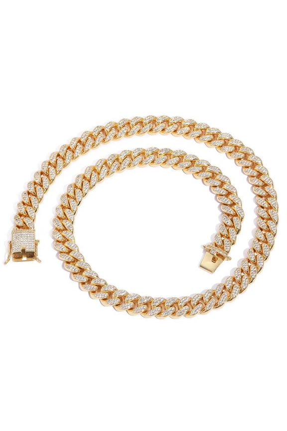 Extra Shiny Big Iced Out Miami Cuban Link Chain for Men, Width 12MM Hip Hop Chain Link Necklaces, 16-24 Inch Solid Thick Mens Necklace, Gift Box Included