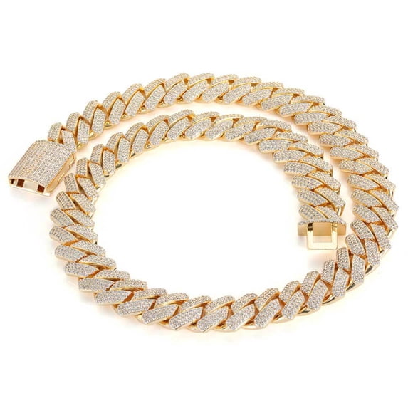 Extra Shiny Iced Out Cuban Chains, Width 18MM Men Chain Necklace, Solid Thick Big Hip Hop Miami Cuban Link Chain for Men, 16-24 Inch - Gift Box Included