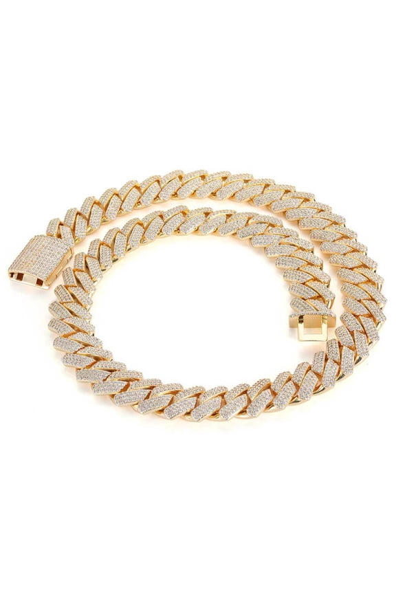Extra Shiny Iced Out Cuban Chains, Width 18MM Men Chain Necklace, Solid Thick Big Hip Hop Miami Cuban Link Chain for Men, 16-24 Inch - Gift Box Included
