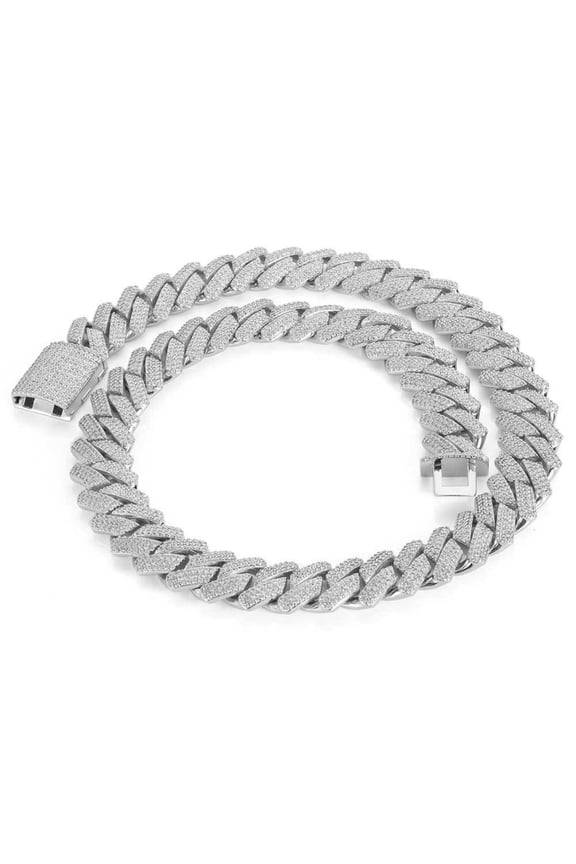 Extra Shiny Iced Out Cuban Chains, Width 18MM Men Chain Necklace, Solid Thick Big Hip Hop Miami Cuban Link Chain for Men, 16-24 Inch - Gift Box Included