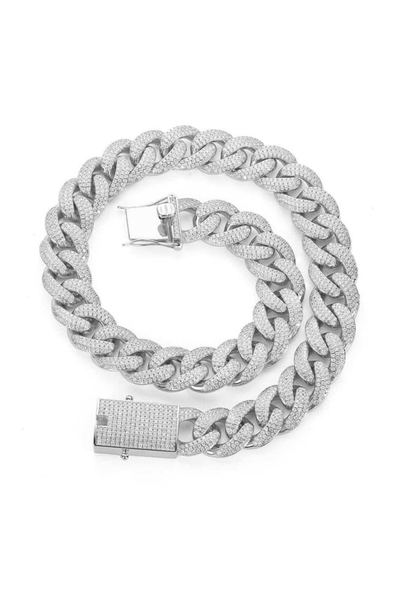 Extra Shiny Miami Cuban Link Chain for Men, 18MM- Mens Cuban Chain, Solid Thick Big Hip Hop Iced Out Cuban Link Chain Necklace, 16-24 Inch - Gift Box Included