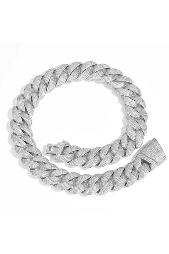 Extra Shiny Miami Cuban Link Chain for Men, Width 22mm Mens Cuban Chain, Solid Thick Big Hip Hop Iced Out Cuban Link Chain Necklace, 16-24 Inch - Gift Box Included