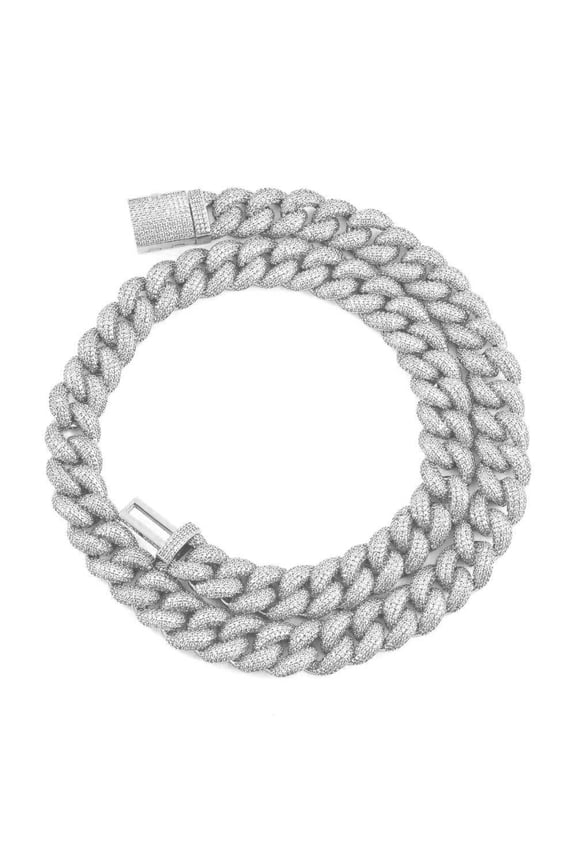Extra Shiny Miami Cuban Link Chain Necklace, Width 15-18MM Mens Cuban Chain, Solid Thick Big Hip Hop Iced Out Cuban Link Chain for Men, 16-24 Inch - Gift Box Included