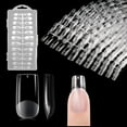 thumbnail image 1 of Extra Short Square Nail Tips, Soft Gel Tips, Pre-Buff No-File Quick Setting, Half Matte Finish For Salon &amp; Diy Use, 12 Different Sizes 0-11 (Clear), 1 of 7