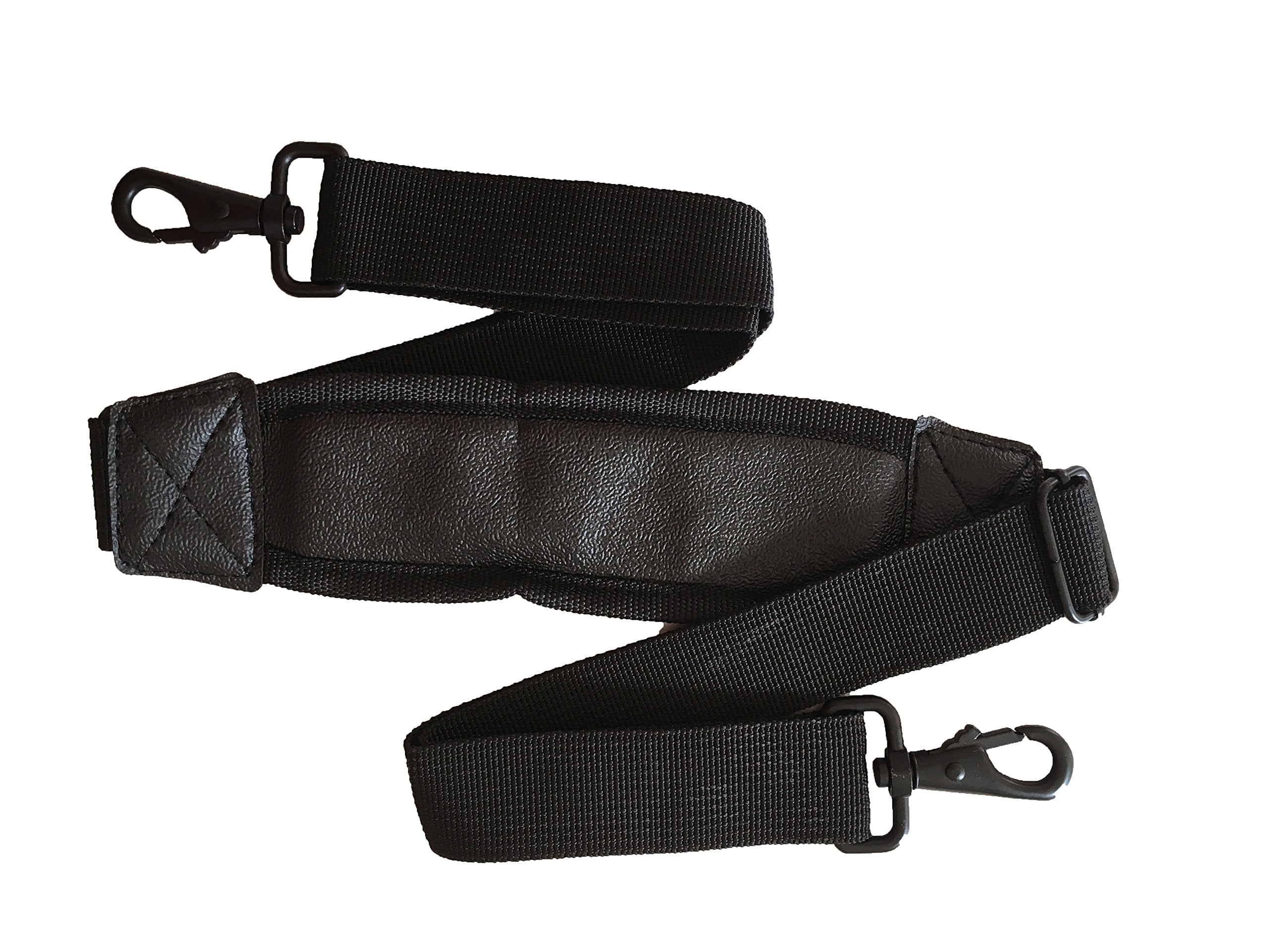 Adjustable Guitar Bag Strap, Black/Tan hearts print, leather