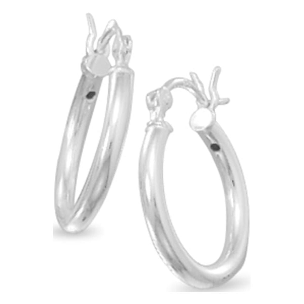 Extra Small 2mm x 16mm Round Tube Sterling Silver Hoop Earrings Extra Small 2mm x 16mm Round Tube Sterling Silver Hoop Earrings