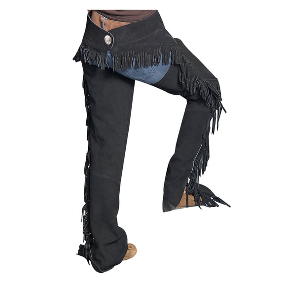 Extra Small Black Hilason Full Grain Leather Shotgun Work Chaps