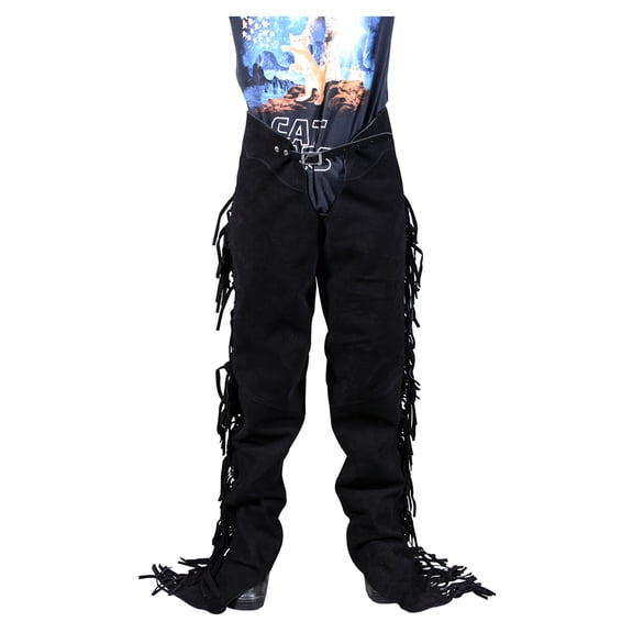 Extra Small Black Hilason Full Grain Leather Shotgun Work Chaps