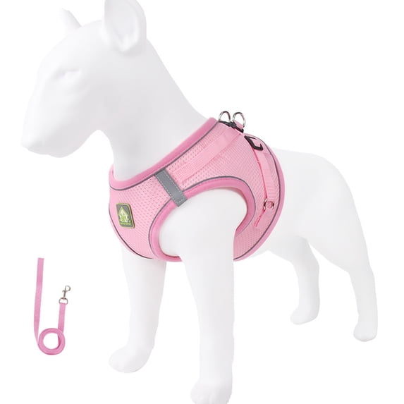 Extra Small Dog Harness and Leash Set, No Pull Dog Harness for Small Dogs, Breathable Mesh Reflective Adjustable Puppy Vest Harness for Walking Training Pink 1 Pack