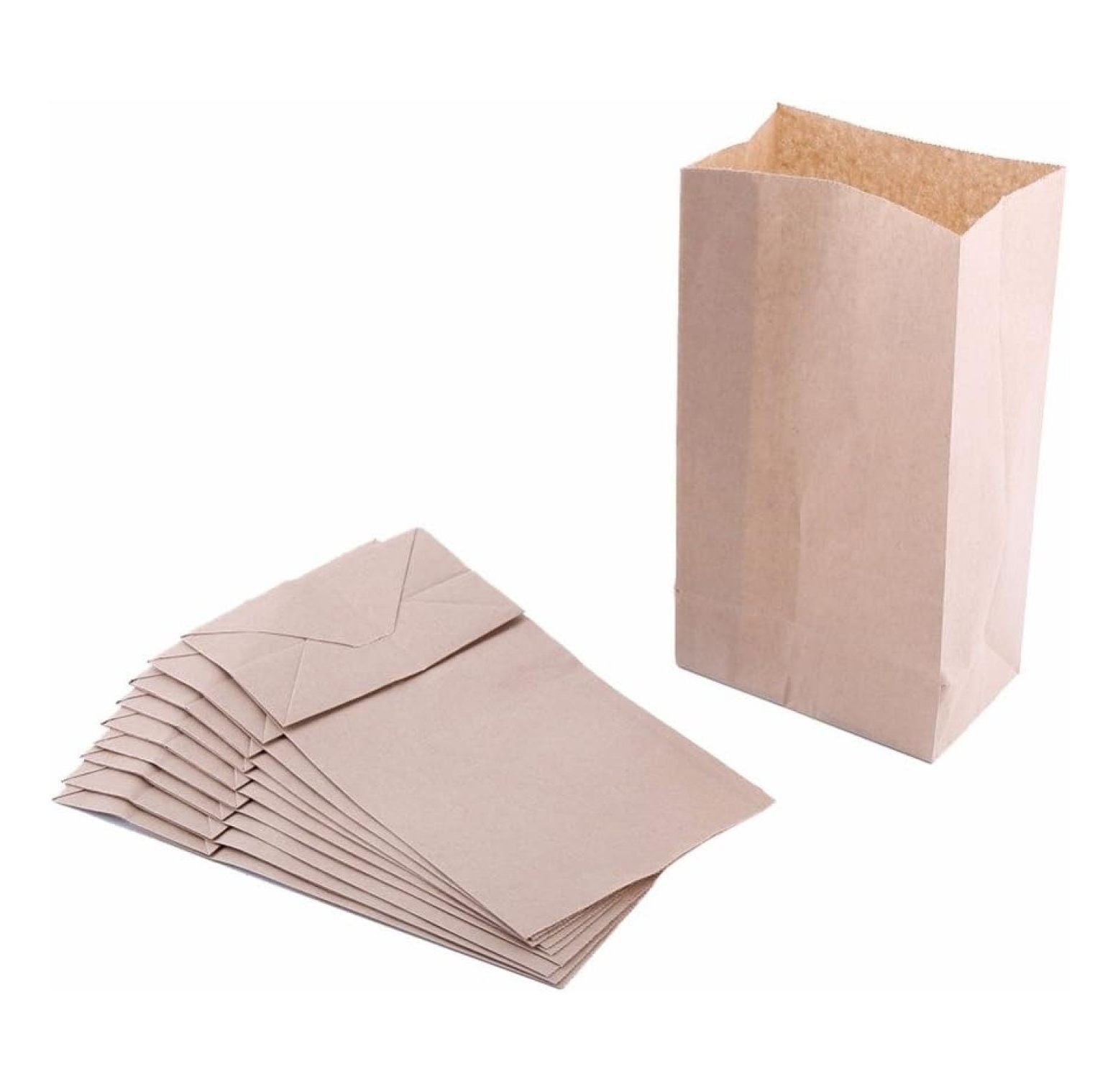 Extra Small Paper Bags 3 x 2 x 6 inch party favors, Paper Lunch Bags, Grocery Bag, wedding favor bags, bags, paper bags 100 per pack (Brown Pack of 400)