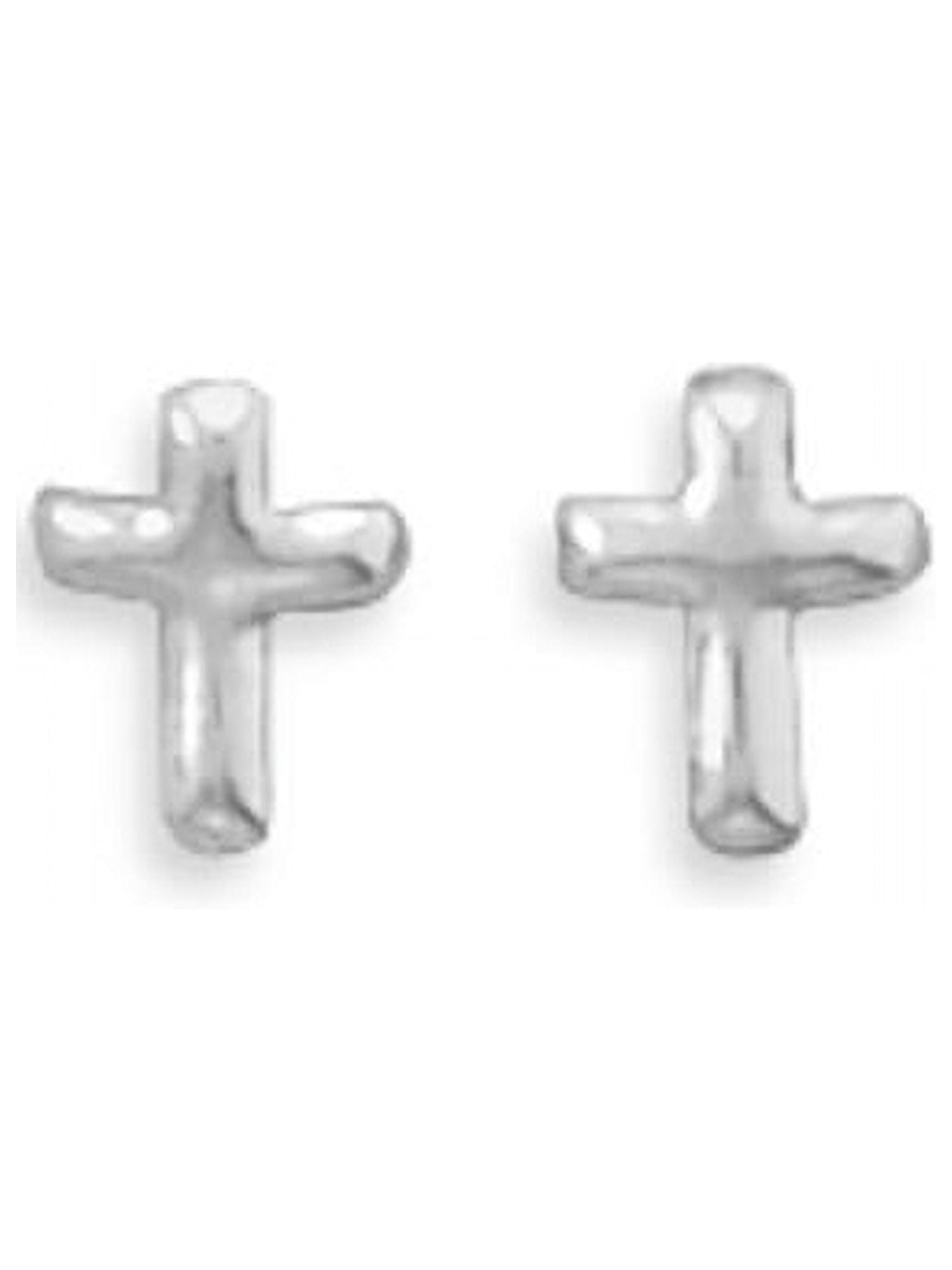 Extra Small Polished Cross Sterling Silver Post Stud Earrings Extra Small Polished Cross Sterling Silver Post Stud Earrings