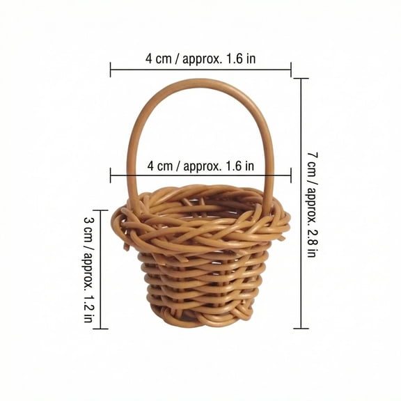 Extra Small Woven Basket, Mini Carry Basket, Vine Woven Toy Accessories Storage, Flower Basket, Handmade Desktop Organizer, Multi-Purpose