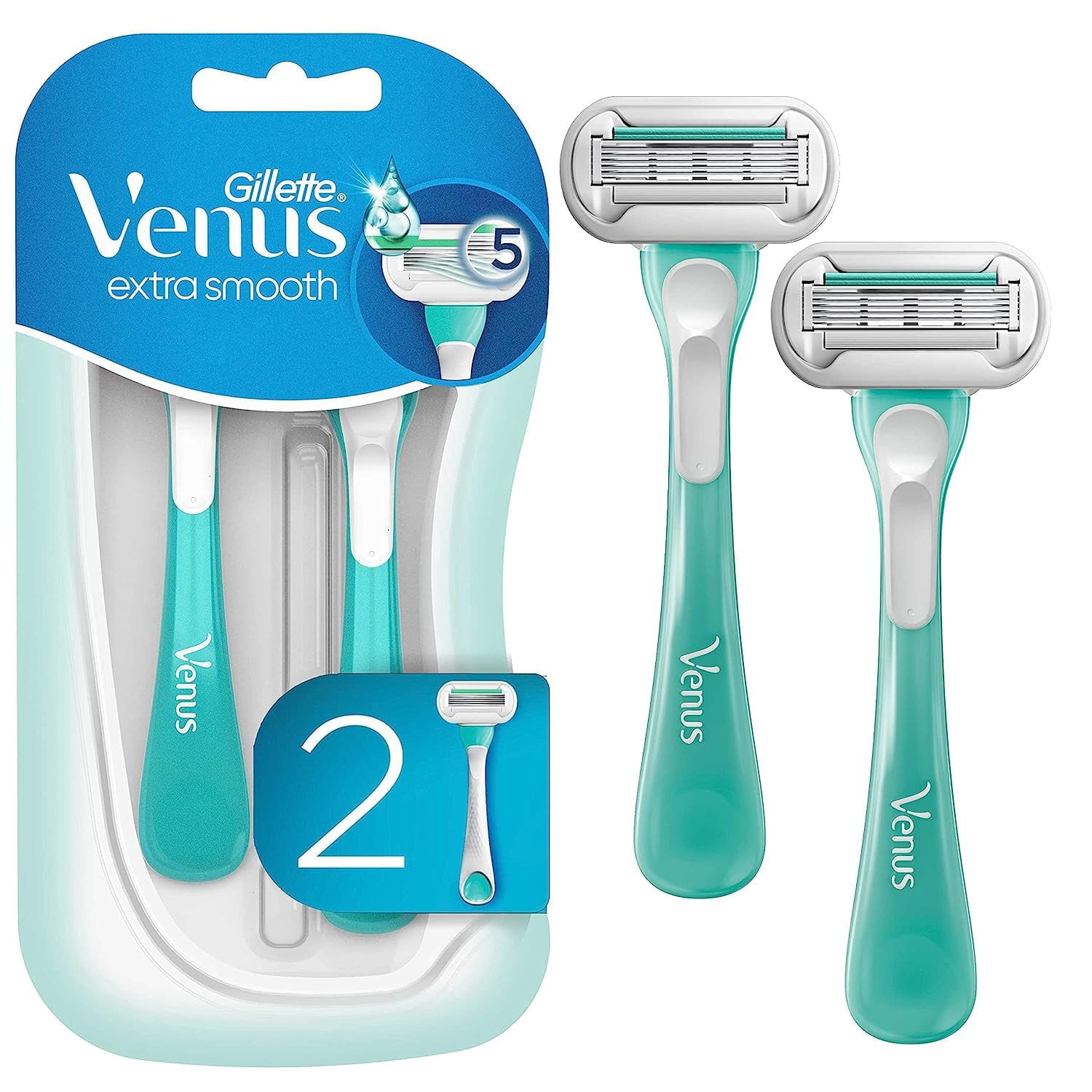 Extra Smooth Sensitive Disposle Razors for Women with Sensitive Skin, 2 Count