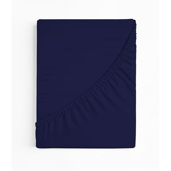 Extra Soft Full Size Fitted Sheet Bamboo Rayon Deep Pocket 15", Moisture Wicking,Cooling, Breathable, Navy Blue