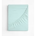 thumbnail image 1 of Extra Soft Bamboo Rayon King Size Fitted Sheet, Deep Pocket 15", Moisture Wicking,Cooling, Breathable-King/California, Aqua, 1 of 5