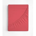 thumbnail image 1 of Extra Soft Twin/Twin XL Size Fitted Sheet Bamboo Rayon Deep Pocket 15", Moisture Wicking, Cooling, Breathable, Coral, 1 of 5