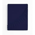 thumbnail image 1 of Extra Soft Twin/Twin XL Size Fitted Sheet Bamboo Rayon Deep Pocket 15", Moisture Wicking, Cooling, Breathable, Navy Blue, 1 of 5