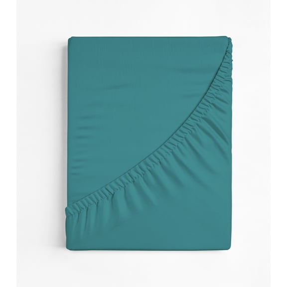 Extra Soft Bamboo Rayon Queen Size Fitted Sheet, Deep Pocket 15", Moisture Wicking, Cooling, Breathable, Teal (1 Piece)