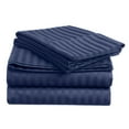 thumbnail image 1 of Extra Soft Brushed Fabric Deep Pocket 1800 Series Luxury 4-Piece Stripe Sheet Set (California King, Navy), 1 of 2