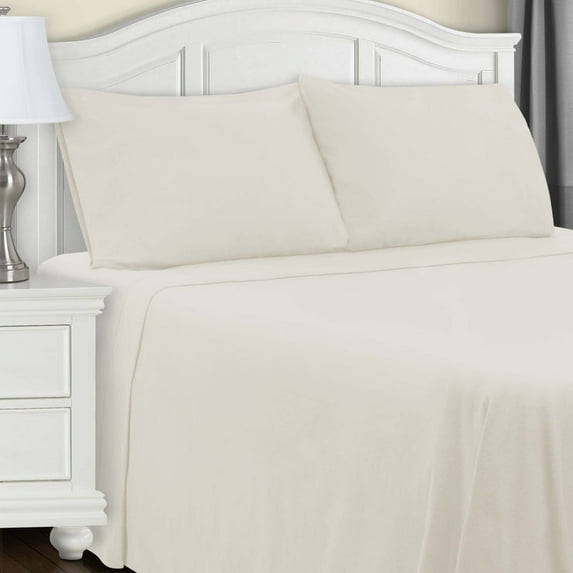Extra Soft Fitted Sheet, Ivory Solid, Full