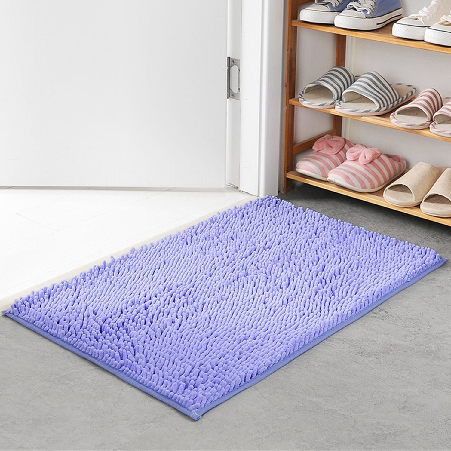Extra Soft Fluffy Bathroom Mat Non Slip Chenille Bath Mat Soft Thick