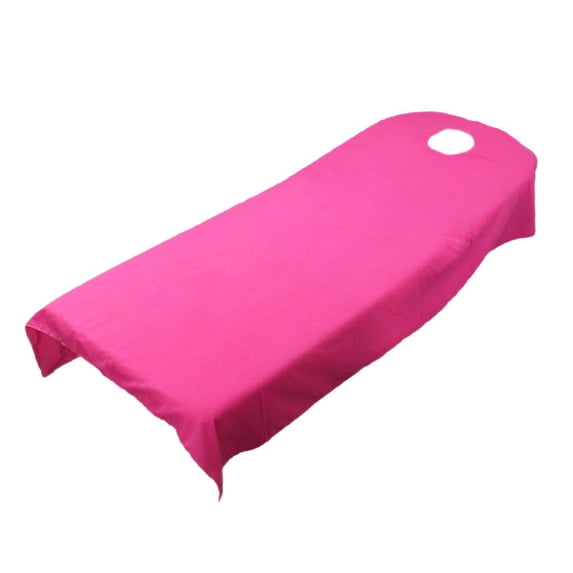 Extra Soft Massage Bed Cover SPA Treatment Table Sheet with Face Hole Red