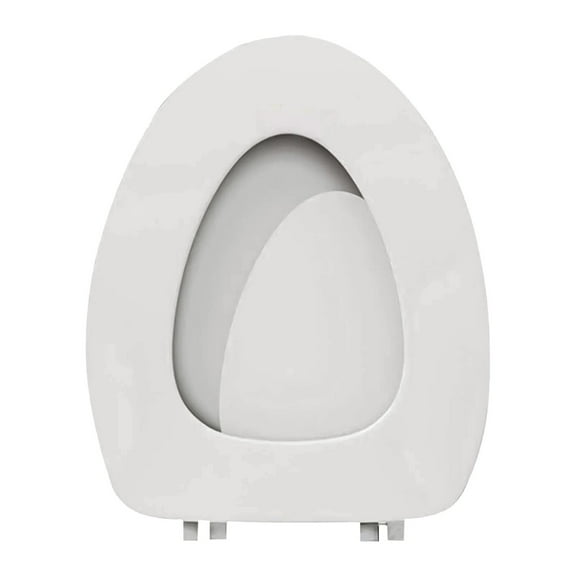 Extra Soft Standard Round Toilet Seat Decorative Lid With Comfort Foam Cushioning Adjustable Quick Screw Attach Non-Slip Hinges Easy Clean