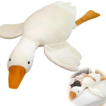Extra-Soft White Goose Plush Pillow - Round Belly Stuffed Animal Hugging Toy, Safe Nursery Decor, Sensory Comfort Cuddle Companion for Toddlers & Adults, Perfect Christmas/Birthday Gift, 51in, White