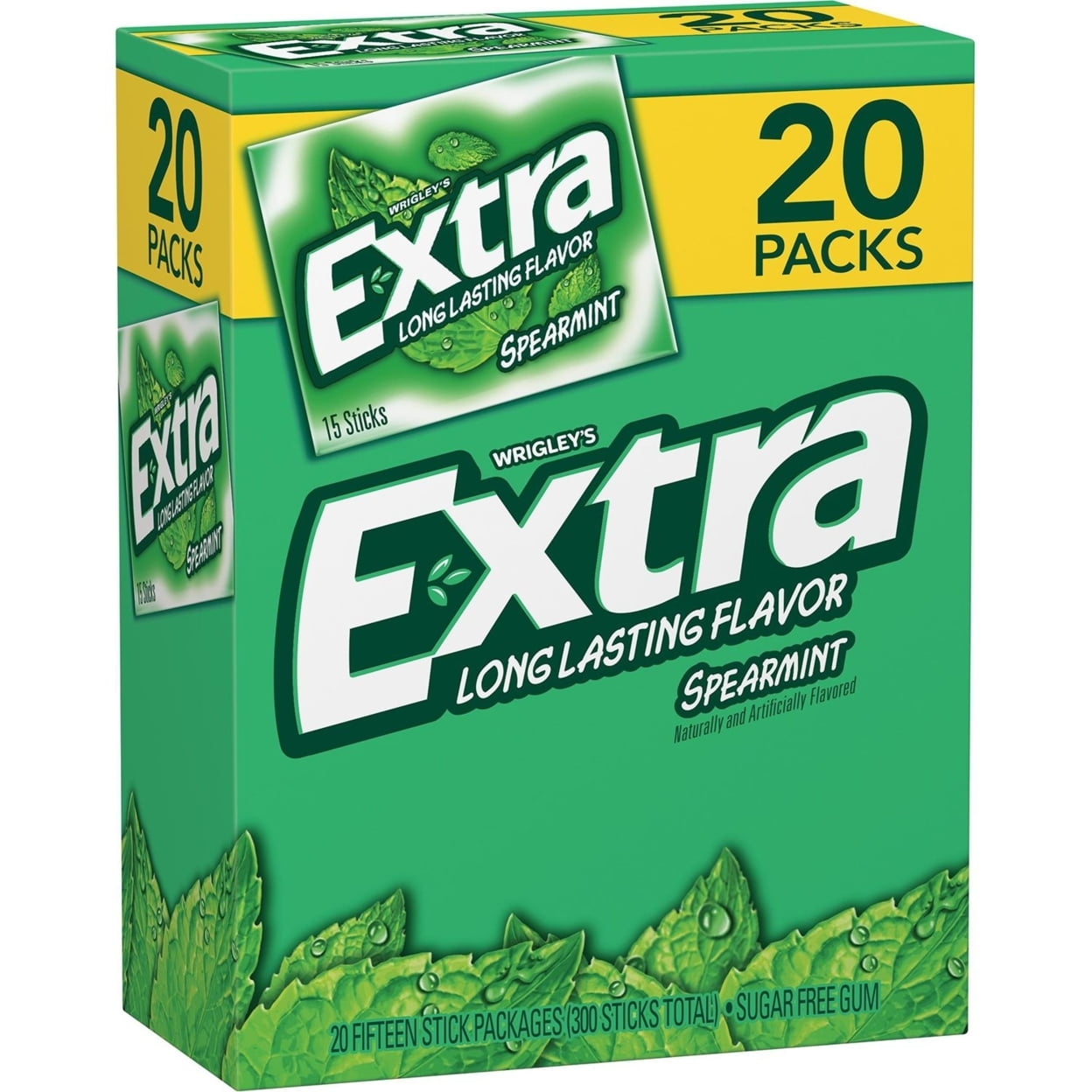 Extra Spearmint Gum, (15 per Pack, 20 Pack)