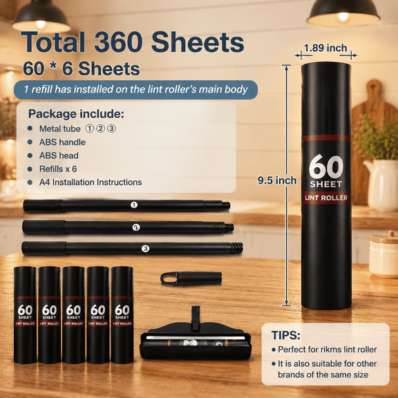 Extra Sticky Wide Lint Roller, 9.5 Inch Wide for Floor and Carpet Fabric Surfaces