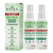 Hygea Natural Lice, Mite, and Bed Bug Travel Spray Bed Bug Treatment Travel Bug Spray, Extra Strength, 3 fl oz 2 pack
