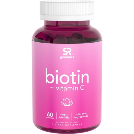 Extra Strength Biotin B7 5000mcg & Vitamin C Vegan Certified Gluten Free Gummies