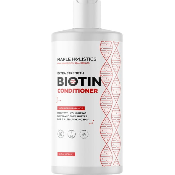Extra Strength Biotin Conditioner for Hair Growth -Sulfate Free Conditioner with Moisturizing and Nourishing Shea Butter Jojoba Oil and Plant Proteins for Dry Damaged Fine Weak & Dull Hair (16 Fl Oz)