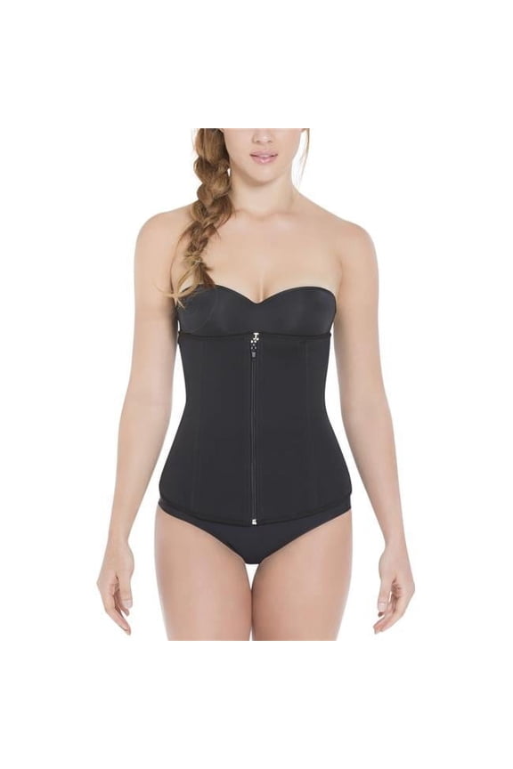 Extra- Strength Compression  Corset Shaper with Latex -  Black- 2XL