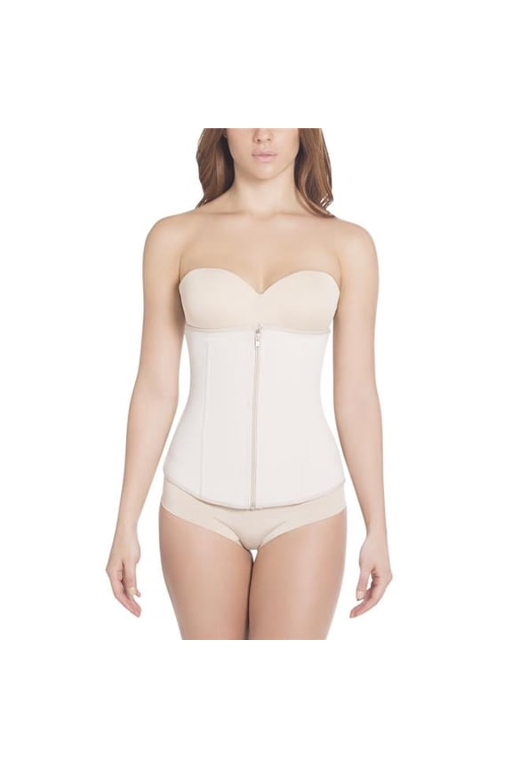Extra- Strength Compression  Corset Shaper with Latex -  Nude- 2XL