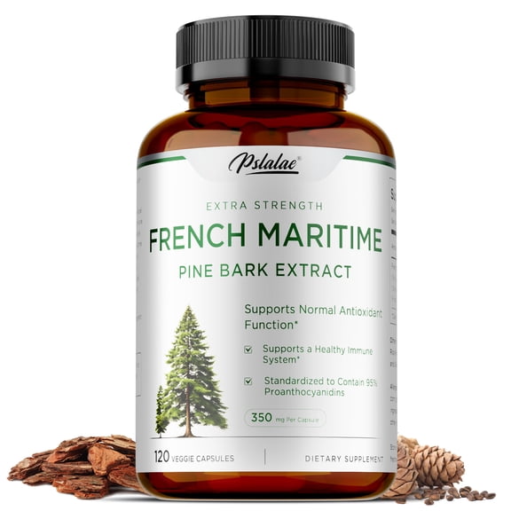 Extra Strength French Maritime Pine Bark Extract Capsules - Immune Health, Improved Blood Circulation, Supports Circulation & Antioxidant Health - 120 Capsules